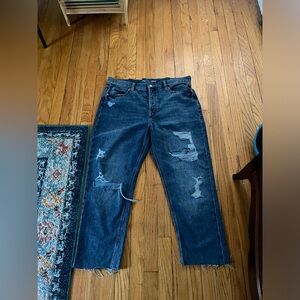 Old navy slouchy straight jeans with rips